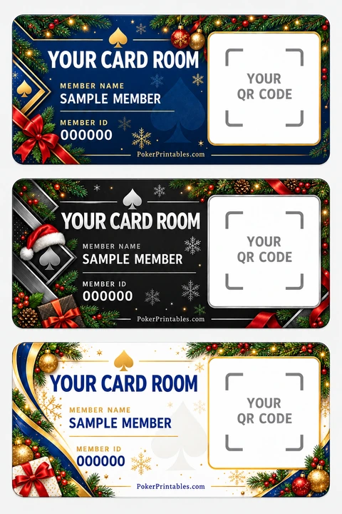 Christmas: three complete membership card design concepts